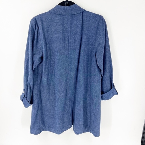 ✅ J. JILL NAVY OPEN FRONT CARDIGAN/BLAZER SIZE SMALL - Picture 6 of 7